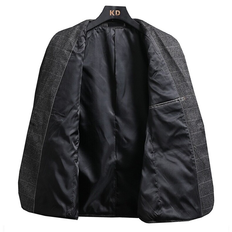 T2Z8627P150格子外套单排扣修身西装秋冬季休闲韩版西服套装现货,男装西服,星座510A-2