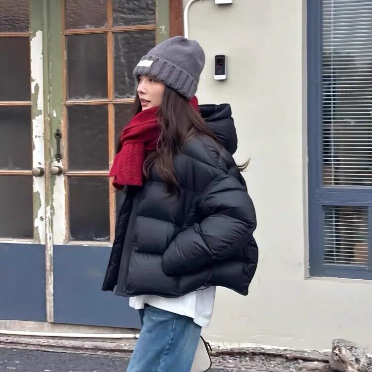 808#原版版型云朵大泡芙连帽加厚短款棉服图片