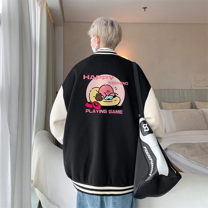 摇粒绒棒球服男大码开衫卫衣男夹克BF86313-P65,男装夹克,电商A040