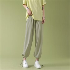 春夏宽松显高休闲裤冰丝垂感顺滑显瘦女长裤2023-特批20，女装休闲裤，星座718-1