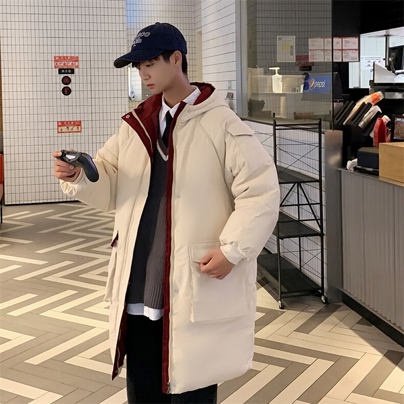 男士冬季中长款棉服男纯色加厚棉服休闲棉袄潮流A266-WMY2112-P85,男装棉衣,电商A266