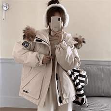 【升级款】派克服工装羽绒棉服oversize面包服外套Y902-P110网图，男装棉衣，电商B245