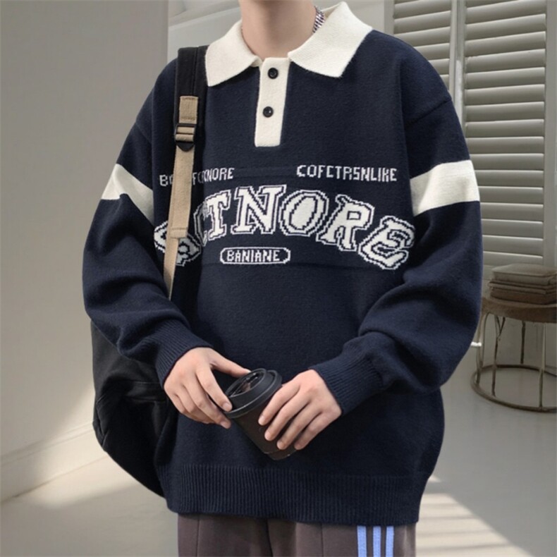 潮牌青少年春秋毛衣男生初中高中学生宽松帅气长袖TW6141-P67,男装T恤,星座1105-3