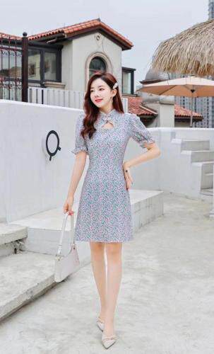 【现货】夏季新款碎花改良旗袍，女装婚纱/旗袍/礼服，芷炫