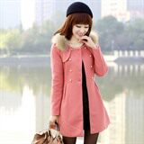 时尚女装双排扣毛呢外套修身显瘦气质优雅，女装毛呢外套，婵米儿