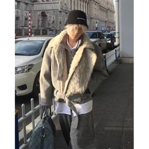 翻领夹克男秋冬季新款宽松棉衣加绒情侣美式外套 MHT286图片