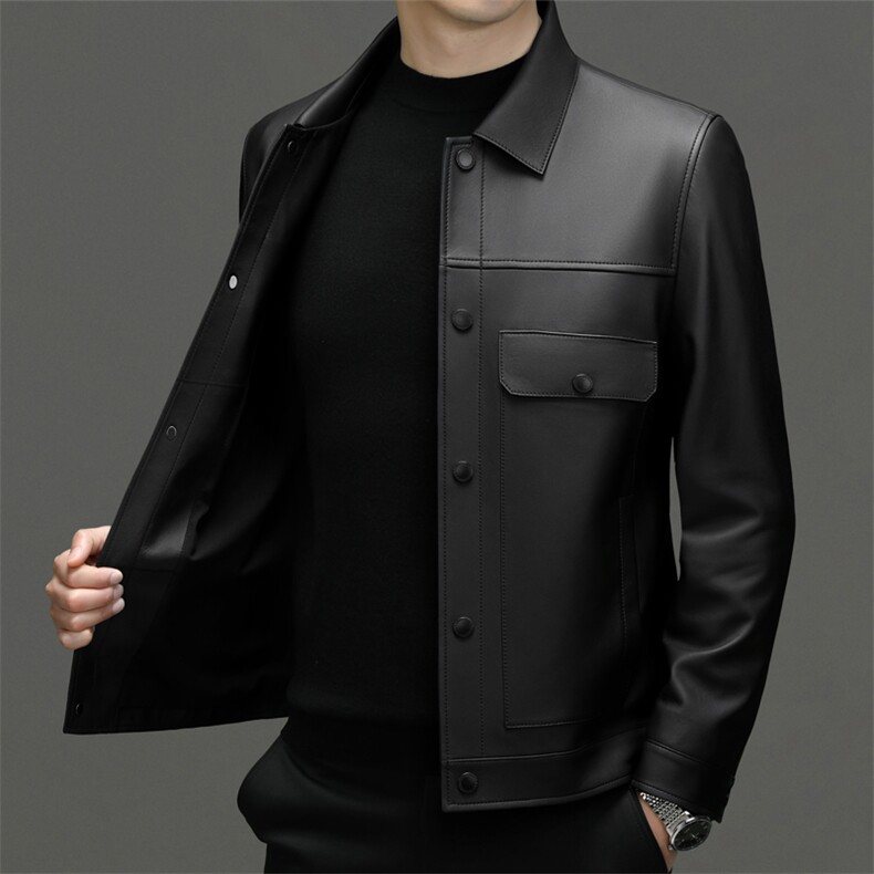 秋冬新款海宁真皮皮衣男绵羊皮亚光皮衣工装夹克商务休闲男装P720，男装夹克，电商B360A（原721A）