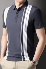 夏季保罗丅恤衬衫领中年衣服Polo衫男士短袖商务休闲翻领半袖体恤，男装T恤，电商B212（原钱塘6029）