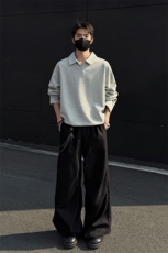 2025年春季新款美式翻领T恤宽松港风大码上衣外套男108-P35，男装T恤，电商C213(原B265)