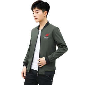 2021春秋季新品男士韩版时尚修身棒球领夹克上衣A158 J图片