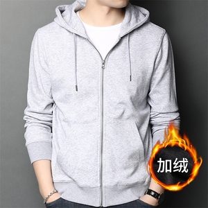 F6068H钱塘2020-1加绒加厚长袖T恤男士休闲百搭连帽卫衣开衫P79，男装T恤，钱塘207-1