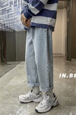 春夏新品直筒牛仔裤男潮流韩版简约百搭阔腿裤A080-9261-P35，男装牛仔裤，电商A080