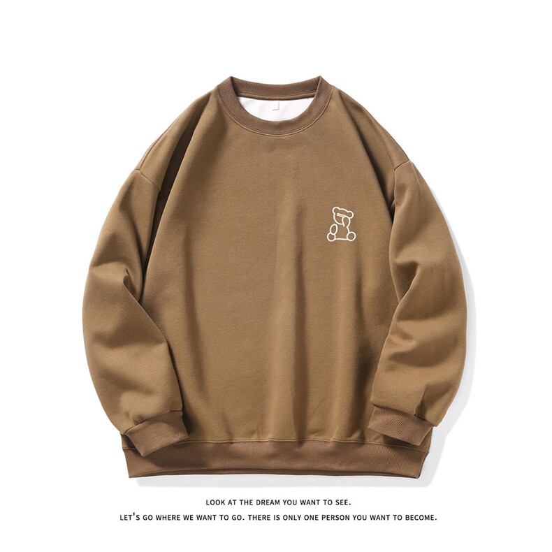烫花大码330克重磅华棉复合圆领纯色休闲卫衣-W4272-P33【特价】,男装卫衣,电商A007