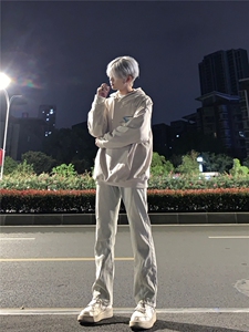 美式高街vibe拼接黄泥牛仔裤修身直筒裤XZ310A-4-NZ27 控78图片
