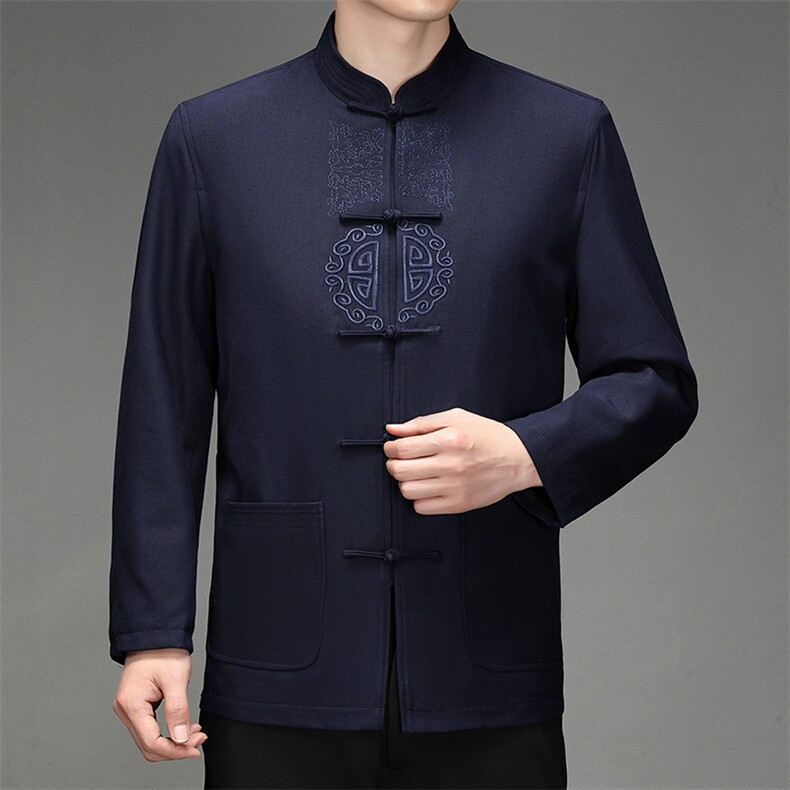 2023风男装汉服中老年人唐装春秋爸爸爷爷夹克HL2301-P120,男装夹克,星座1105-3