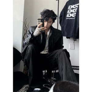 档口图 现货 鲨鱼鳍皮夹克短款垫肩纯色潮牌外套DY1801-P78图片