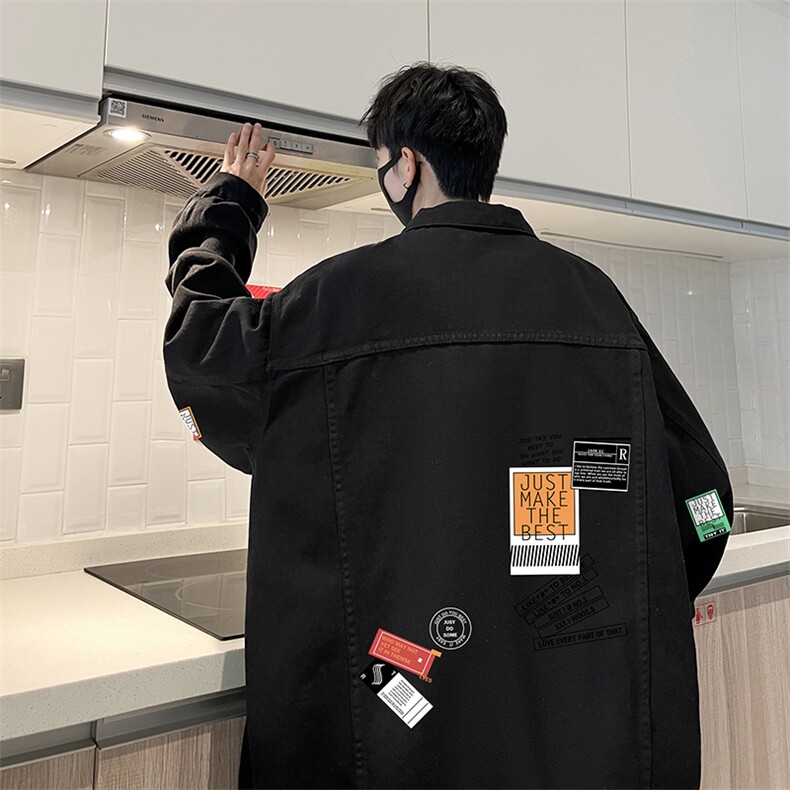 牛仔夹克男大码牛仔外套男茄克NJ77121-P60加绒款-P75,男装夹克,电商A040