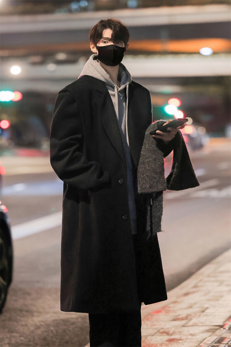 长款男装呢料呢子毛呢大衣冬季呢子西装领外套XZ514-2-F20-P138,男装毛呢大衣,星座514-2(原B239)