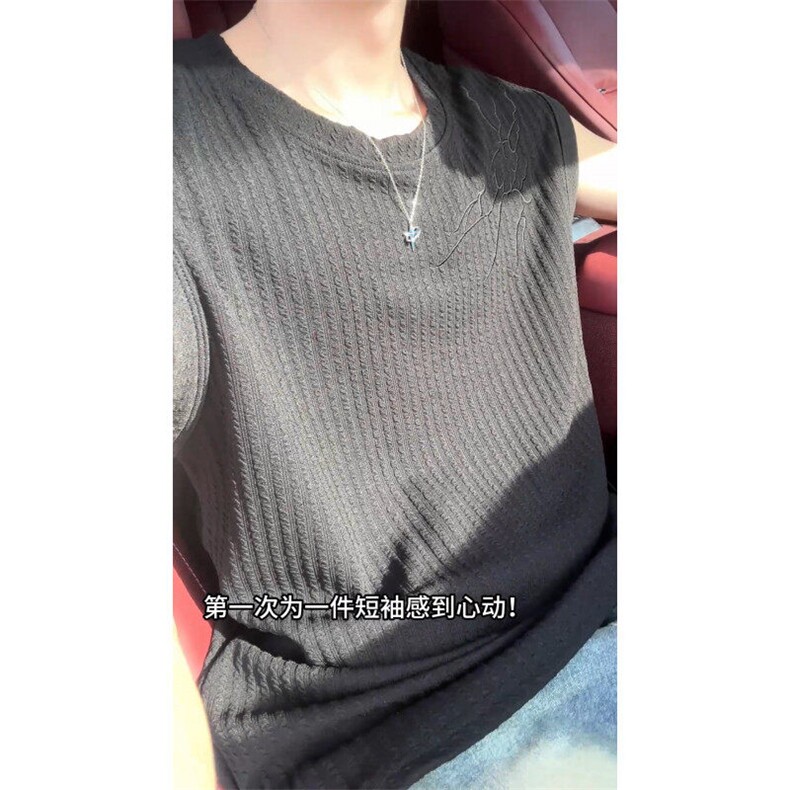 XZ809A/FFF02/特P24/控48美式V领坎肩万针绣花背心T恤,男装背心/马甲,星座809A(原222-1)