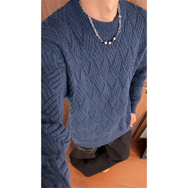 秋季套头毛衣男女宽松休闲百搭高级感长袖针织衫ZWE8266-特价P54，男装针织衫/毛衣，电商A007