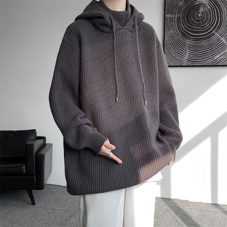 8XL-M特大码毛衫高质量连帽套头宽松毛衣情侣针织衫外套MY1210P75,男装针织衫/毛衣,电商D206-1