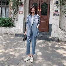 洋气个性减龄舒适简约潮流百搭简大方纯色通勤，女装西装，艾艾淮淮