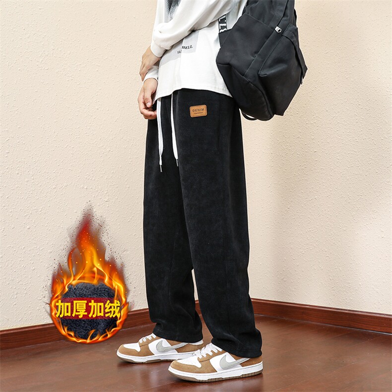灯芯绒加绒卫裤男冬季加厚宽松垂感休闲裤K02818-P43加绒P50,男装休闲裤,星座308B-2