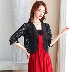 2023年蕾丝衫/雪纺衫开衫百搭性感气质年轻减龄,女装蕾丝衫/雪纺衫,婵米儿