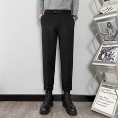 毛呢裤男秋冬季新款加厚男生直筒宽松垂感西裤男长裤潮M2长裤，男装西裤，星座1116A-2（原606A-1）