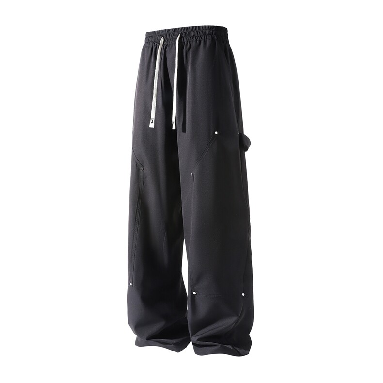 垂感百搭铆钉伐木休闲裤 K011立体92%聚酯纤维8%氨纶(S-2XL)TP27图片