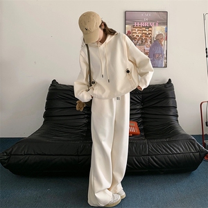 现货米白色连帽卫衣裤两件套装2C317A-8506-P170-K228图片