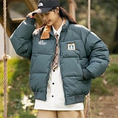 2026冬季新款男日系潮牌纯色刺绣宽松休闲棉服加厚外套MY376-F146，男装棉衣，电商A101（原外27）