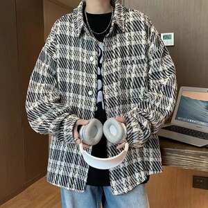 635-P48 针织小香风外套男潮牌宽松休闲开衫夹克春秋款复古图片