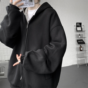 8XL-M 500克重磅潮牌百搭卫衣男美式情侣连帽撞色休闲外套WY33P68图片