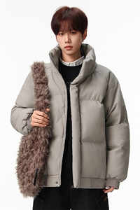 新款冬季羽绒立领PU皮棉服棉袄韩版宽松外套A436-2522-P80图片