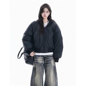 棉服外套冬季新款简约立领宽松加厚保暖防寒棉衣 MY173图片