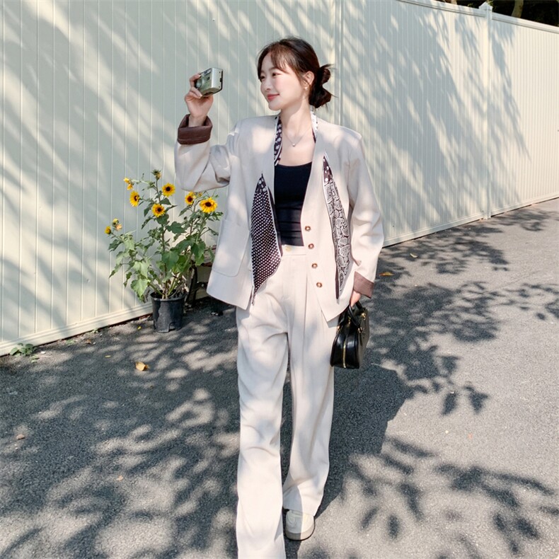 26春新款现-韩系休闲轻职风波点撞色套装2619-P185K298,女装套装/套裙,2B190