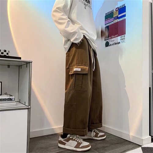 阔腿工装裤直筒宽松新款日系潮牌痞帅休闲裤子男潮流G2097-p40,男装休闲裤,星座1008