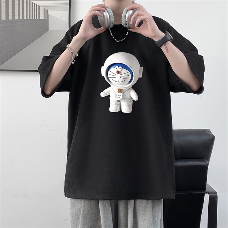 NASA叮当猫麂皮绒短袖t恤男大码半袖男JD82233-P25,男装T恤,电商A040