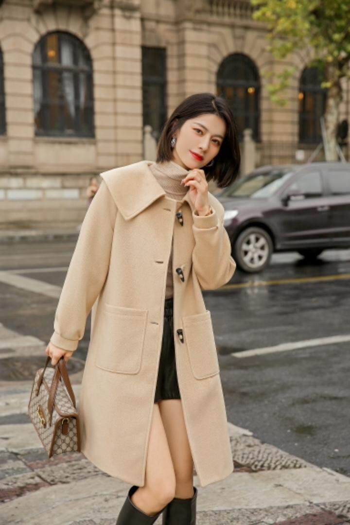 韩版长款牛角扣大衣，其它，咔蒂妮