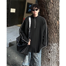 冬季男装2026新款打底衫半高领拉链秋装内搭长袖T恤卫衣S362-P48，男装T恤，电商A233-1