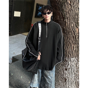 冬季男装2026新款打底衫半高领拉链秋装内搭长袖T恤卫衣S362-P48图片