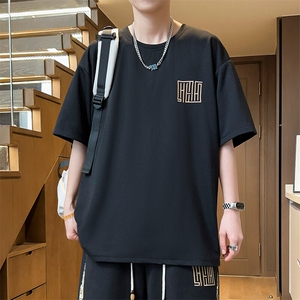 夏季男士短袖T恤刺绣圆领体恤上衣潮汗衫青年宽松A266-T177-P20图片
