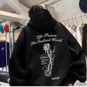 连帽卫衣男款秋季重磅潮牌套头上衣服美式高街痞帅宽松休闲外套潮图片