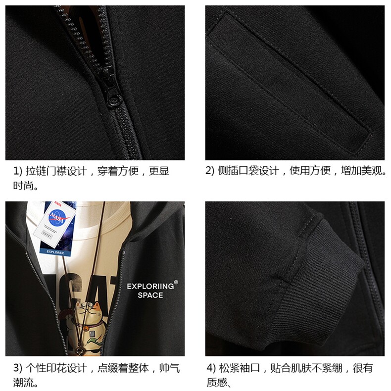 KS21244-P38NASA连帽开衫卫衣男运动外套大码班服砖墙,男装卫衣,电商A040A