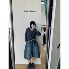夏季新款韩版宽松显瘦高腰牛仔裤女百搭休闲时尚五分裤NB3026，男装牛仔裤，星座1116A（原606A-3）