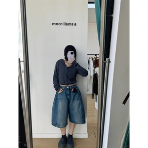 夏季新款韩版宽松显瘦高腰牛仔裤女百搭休闲时尚五分裤 NB3026图片