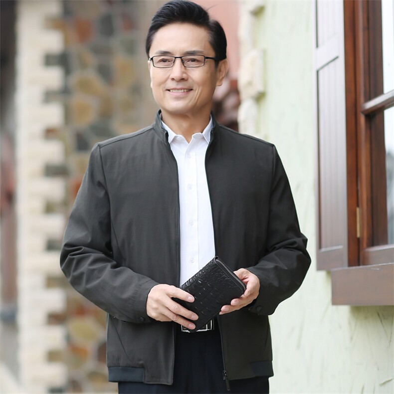 6010/爸爸立领外套中年男装夹克薄款立领老年人茄克父亲外套，男装夹克，星座1216（原钱塘722）