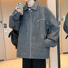春秋季皮衣外套男女同款新款美式夹克XZ102B-1-JK2536P985，男装皮衣，星座102B-1