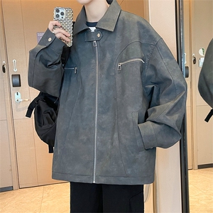 春秋季皮衣外套男女同款新款美式夹克XZ102B-1-JK2536P985图片